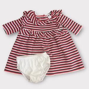 Janie & Jack Baby Striped Dress with Bloomers 6-12mos Comfortable & Versatile